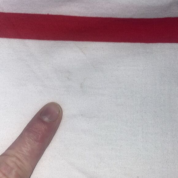 Cutter & Buck Men’s L Mickey Mouse Embroidered White Red Striped Polo - Picture 5 of 10